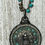 Thumbnail: Turquoise Crochet Necklace with Silver Bead Pendant