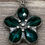 Thumbnail: Soldered Emerald Green Crystal Flower Pendant Necklace