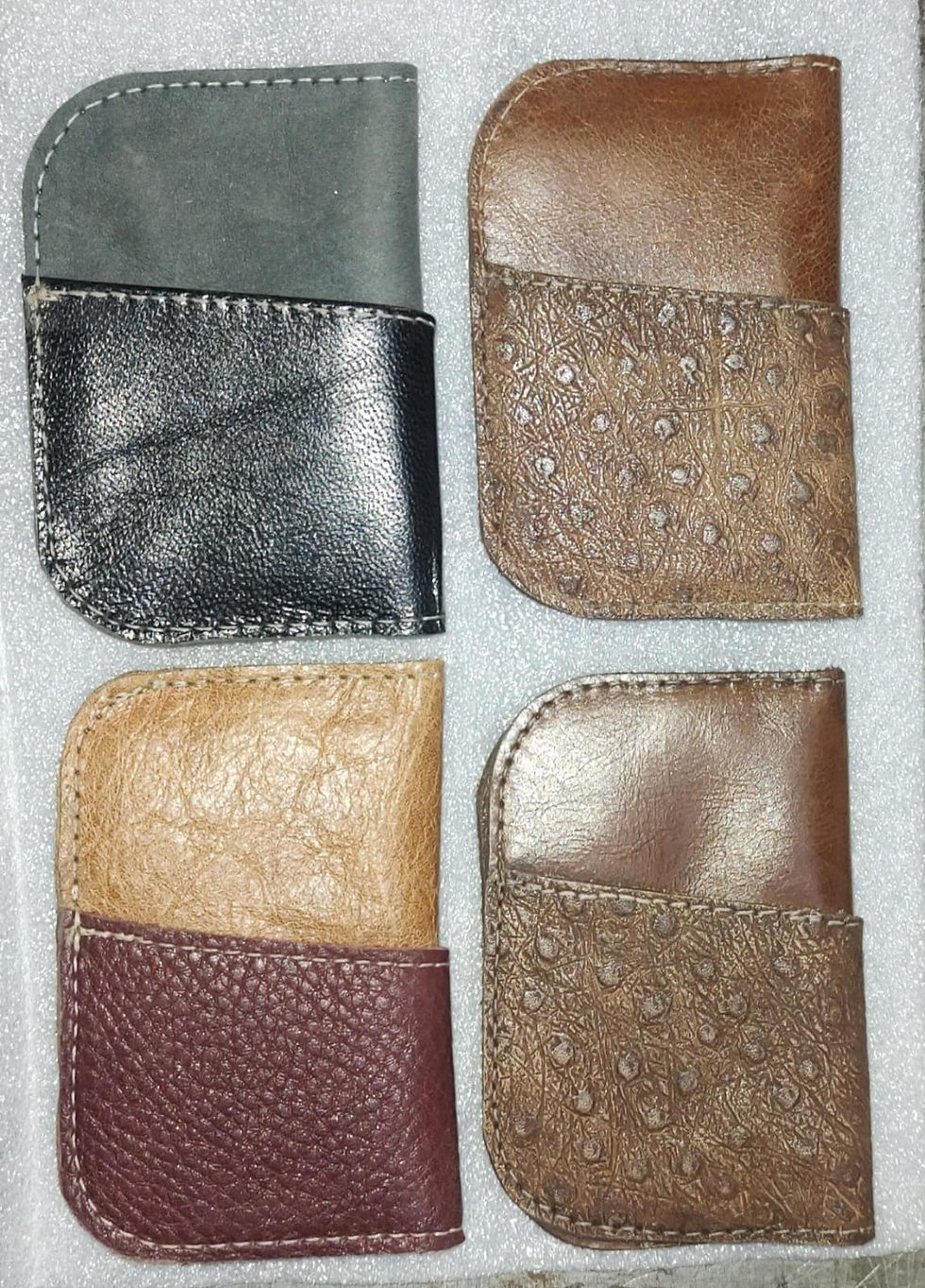 Miniatura: Cartera Tarjetero Minimalista De Piel Genuina