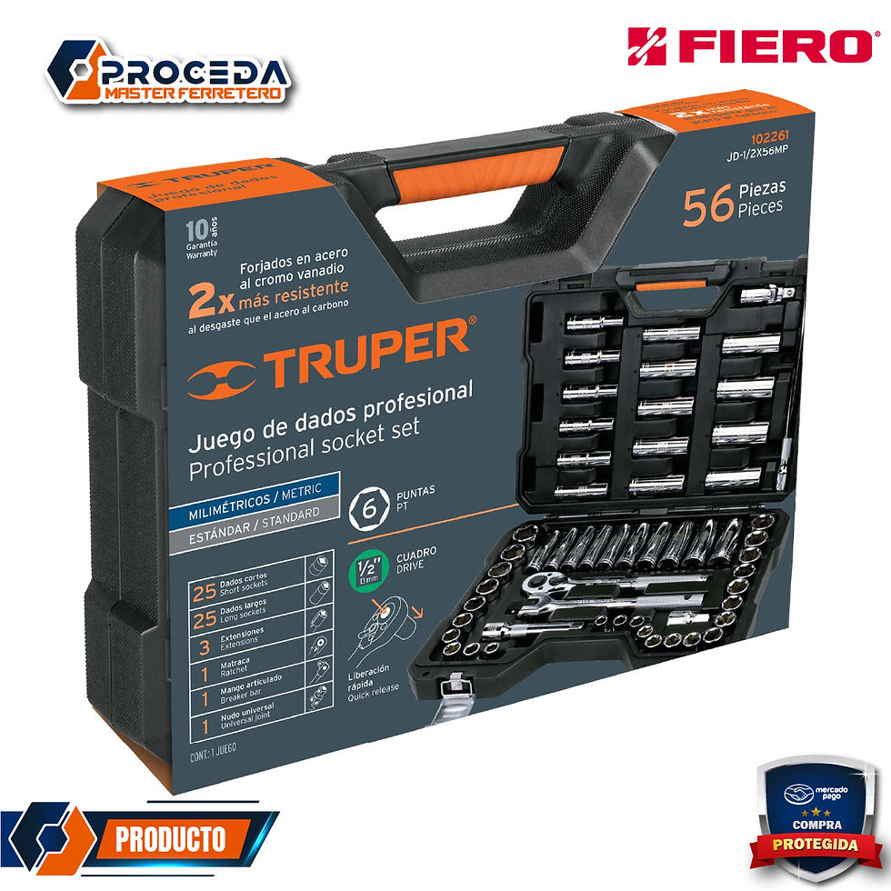 Miniatura: Juego De 56 Herramientas Cuadro 1/2 Std Y Mm, Truper 102261