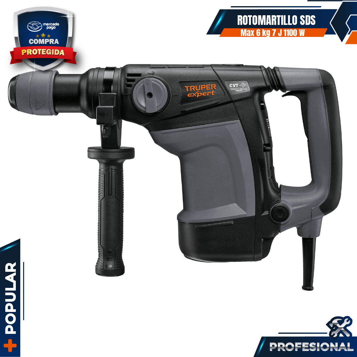 Rotomartillo Sds Max 6 Kg 7 J 1100 W, Truper Expert 100868
