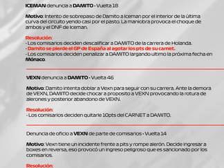 Sanciones post GP de HOLANDA - 22/02/2021