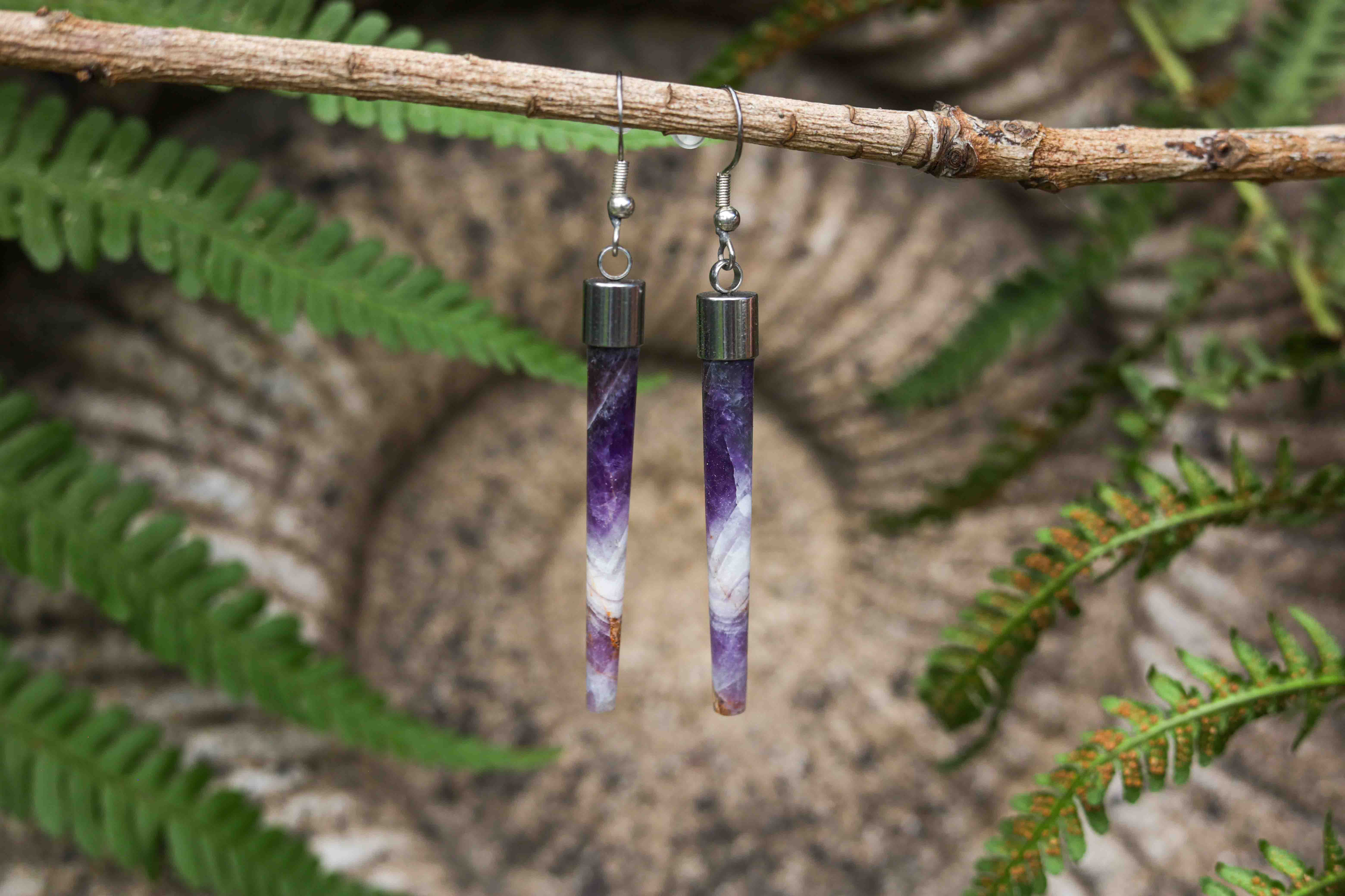 Chevron Amethyst Earrings
