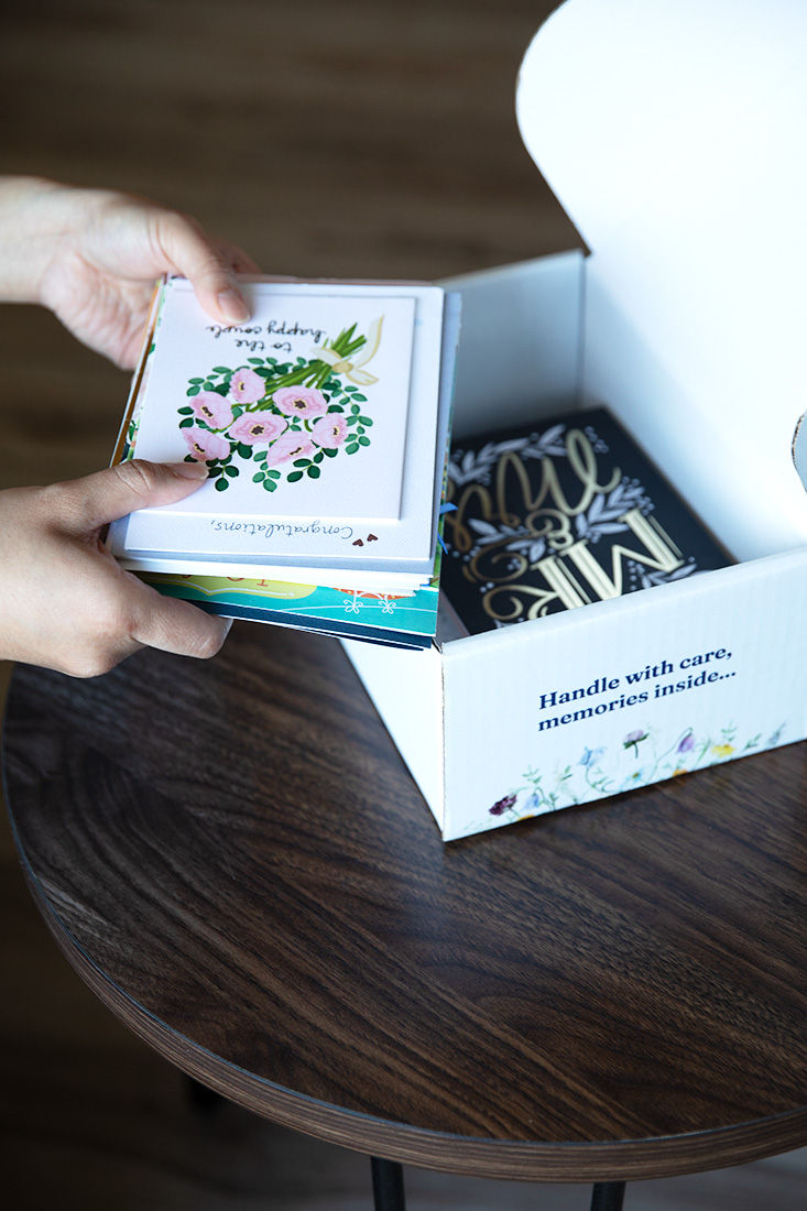 Are you ready to receive your Cardkive box? Each box is designed to securely ship your wedding card memories into the caring hands of professionals.