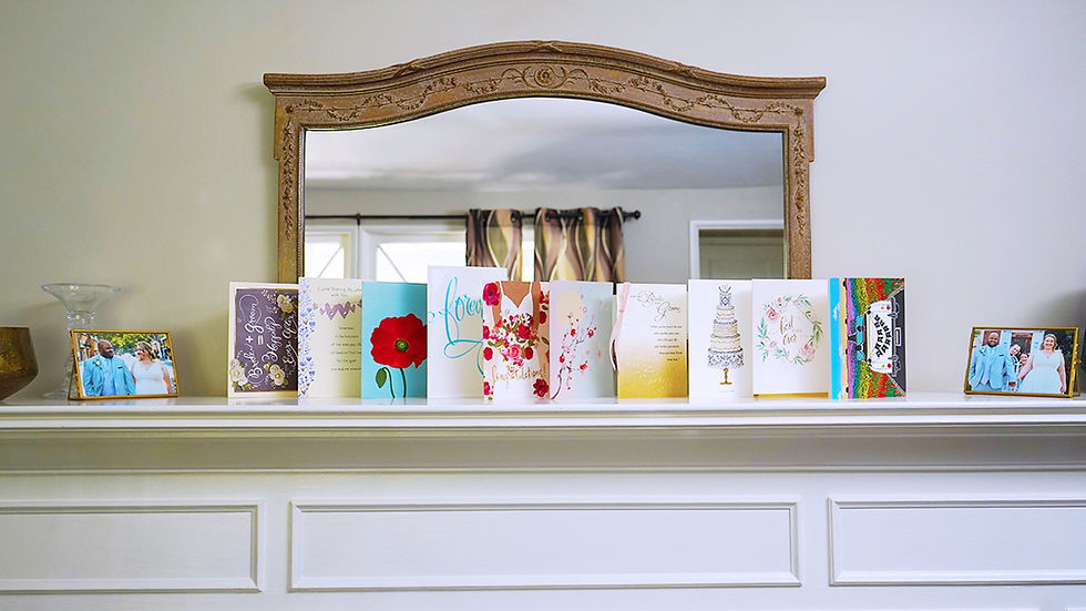 If you have select wedding cards that you really want to display, try creating space on a mantle or bookshelf.