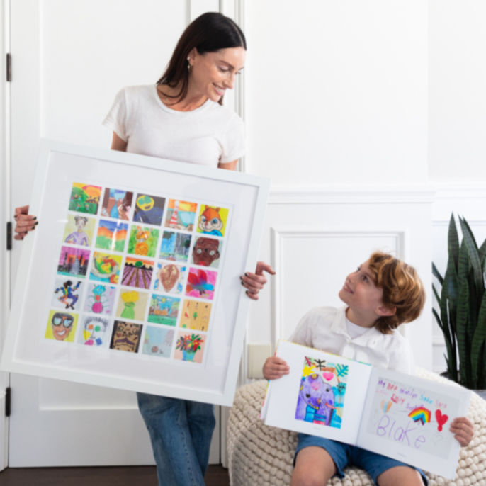 Artkive designs not only kids artwork books, but beautiful framed mosaics. These aren't just any old kids art frames. Artkive turns scribble art into a beautiful art display.