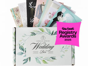 The Cardkive wedding card box won The Knot Registry award 2025 and is available now on the knot wedding website