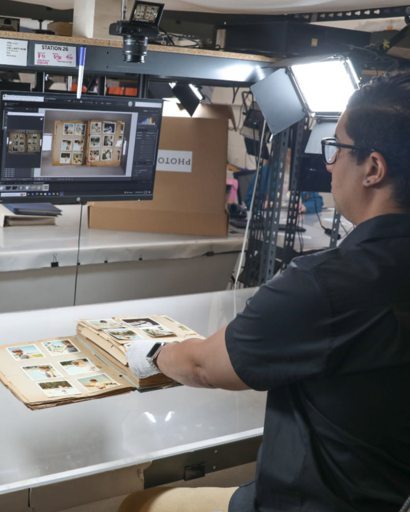 Photokive takes a white-glove service approach to digitizing. No need for you to take apart albums or learn how to unstick photos. Our technology keeps your original albums intact and secure throughout the digitization process.