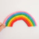 A rainbow craft made with clay materials. More ways your kid can create!