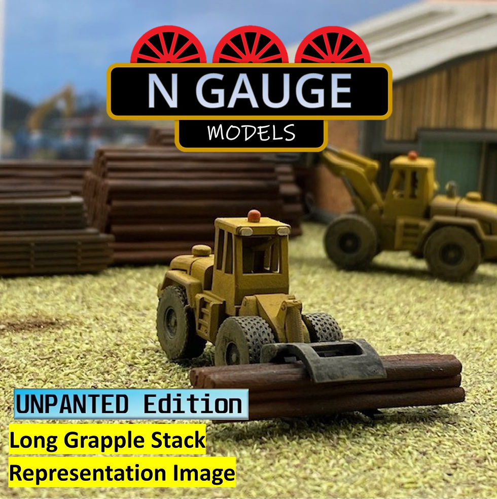 Thumbnail: Log Grapple Wheel Loader Grabber (Lowered) (N Scale Gauge Model