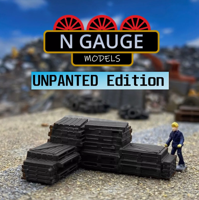 Thumbnail: UNPAINTED Junkyard / Scrapyard Pallet Pile's (N Scale Gauge)