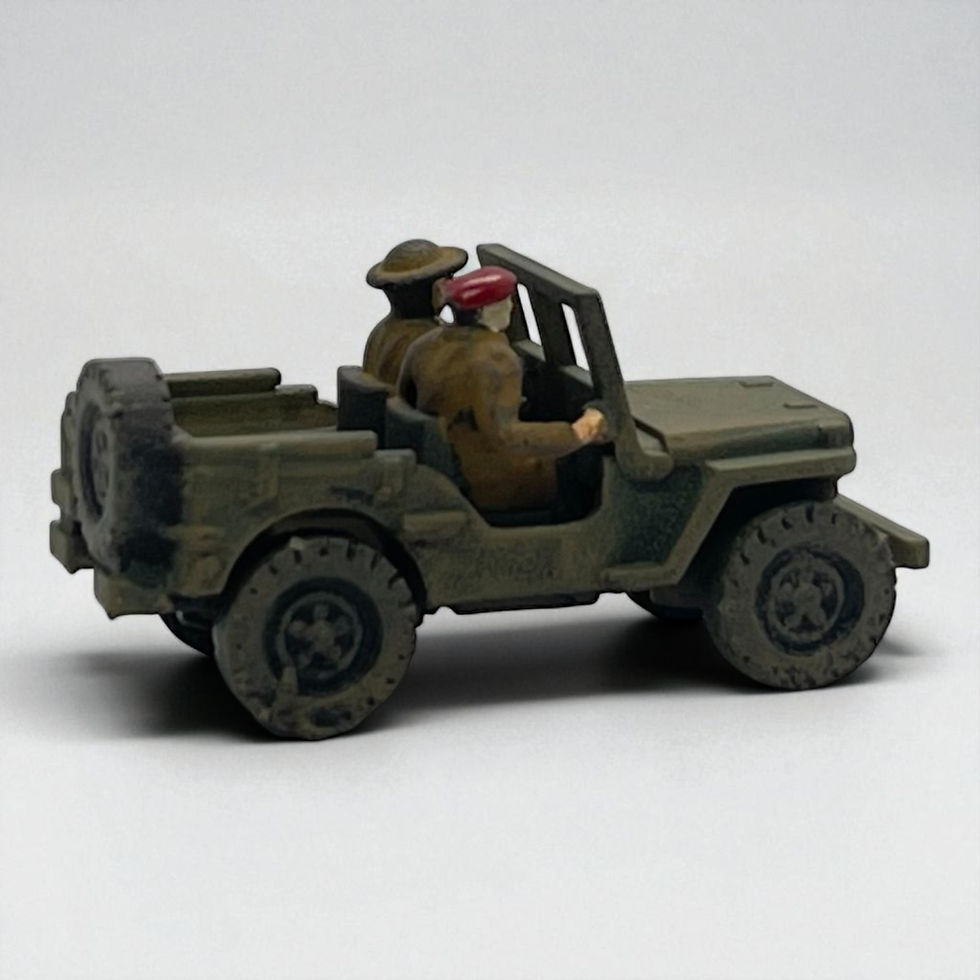 Thumbnail: N Scale Gauge WW2 Willy's Jeep (+Soldiers) 1:148- Military Lorry / Truck