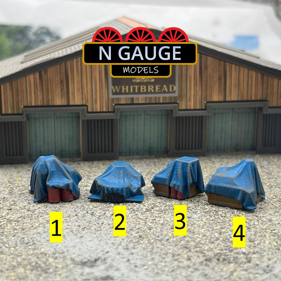 Thumbnail: Tarpaulin Accessories Loads (N Scale Gauge) (Barrels, boxes, crates)