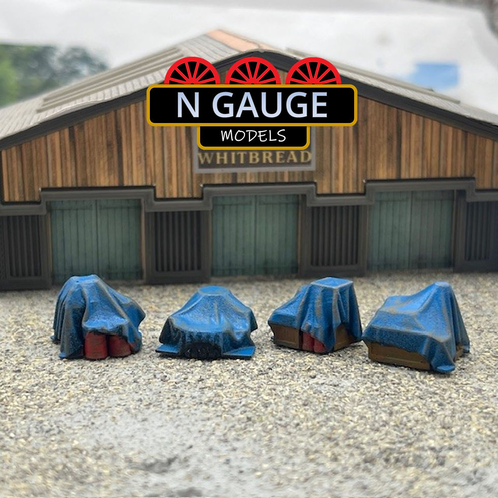 Thumbnail: Tarpaulin Accessories Loads (N Scale Gauge) (Barrels, boxes, crates)