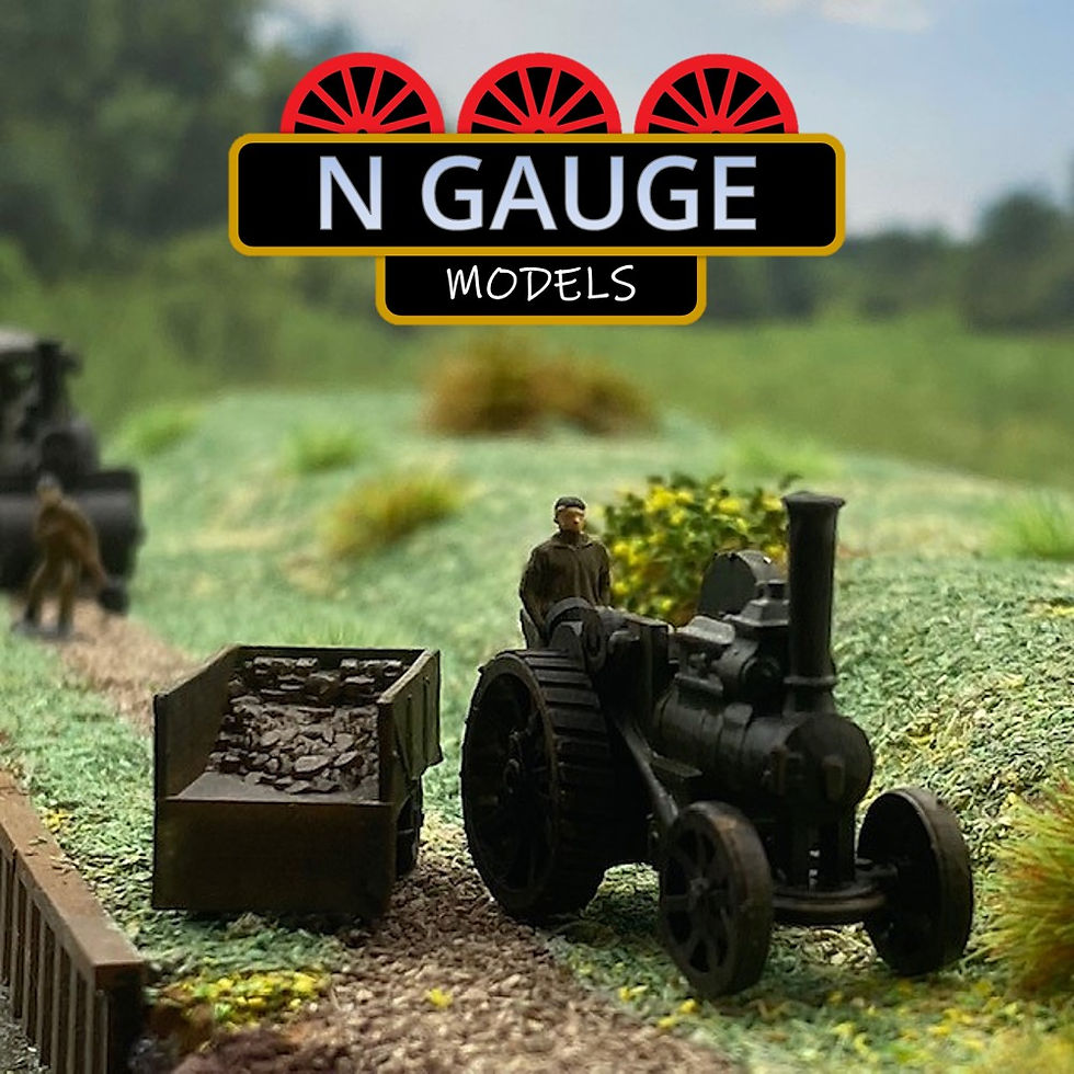 Thumbnail: Construction Traction Engine & Trailer + Figure! N Scale Gauge