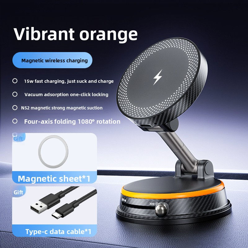 Thumbnail: Rotating Magnetic Car Phone Holder with Wireless Charging
