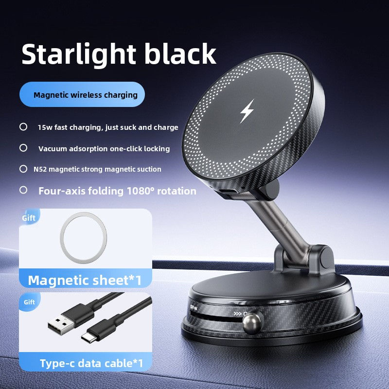 Thumbnail: Rotating Magnetic Car Phone Holder with Wireless Charging