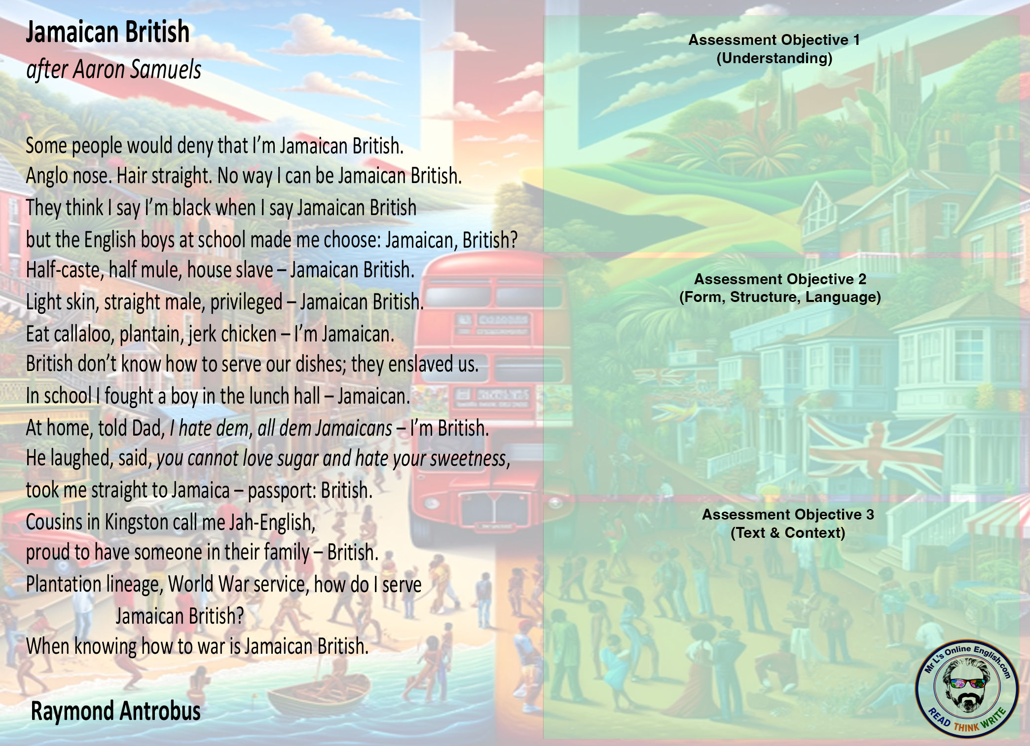 Jamaican British GCSE A4 Poster