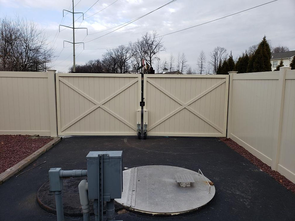 oversized vinyl gates at pump house