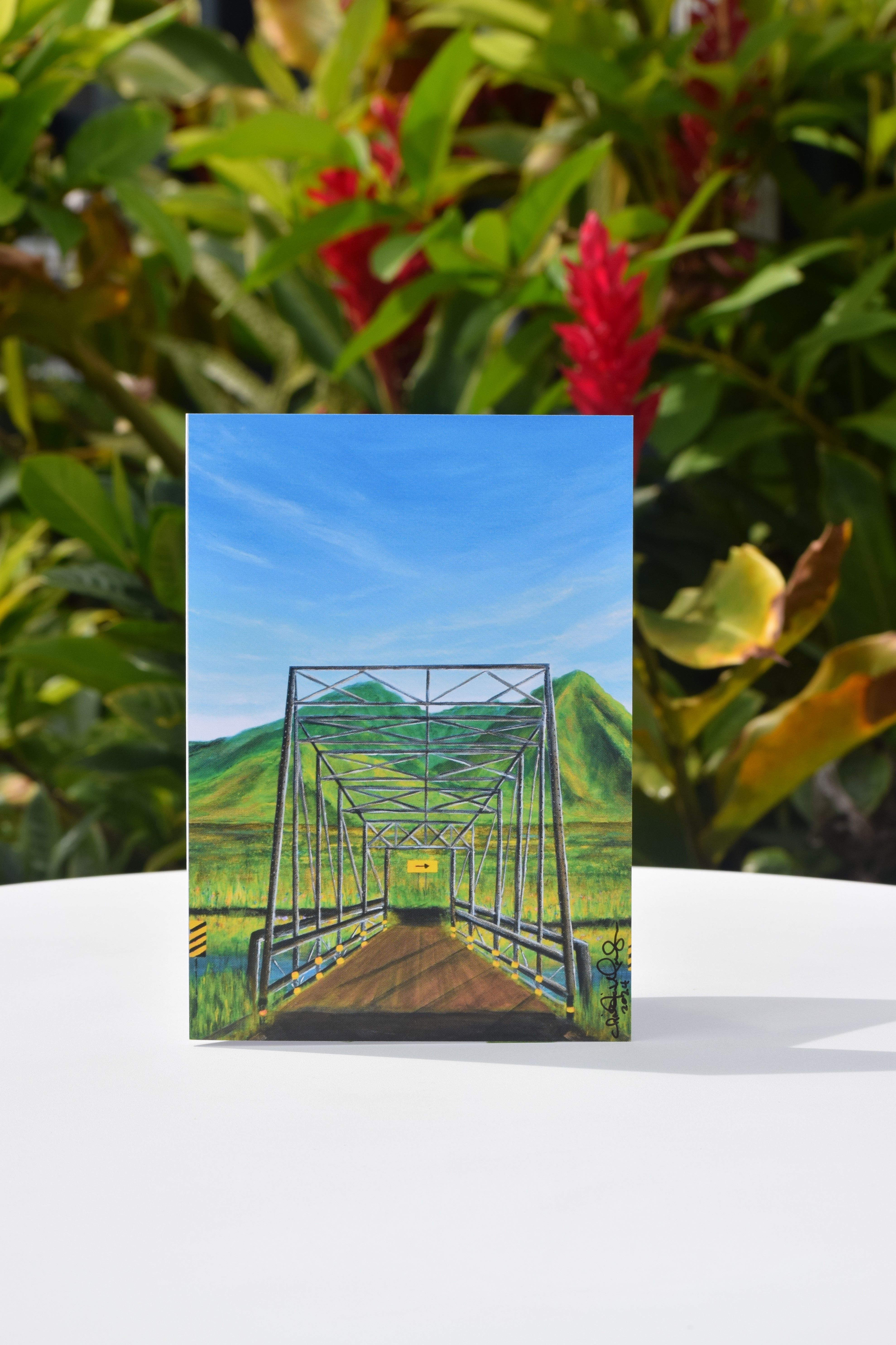 5x7 Greeting card - Old Hanalei Bridge