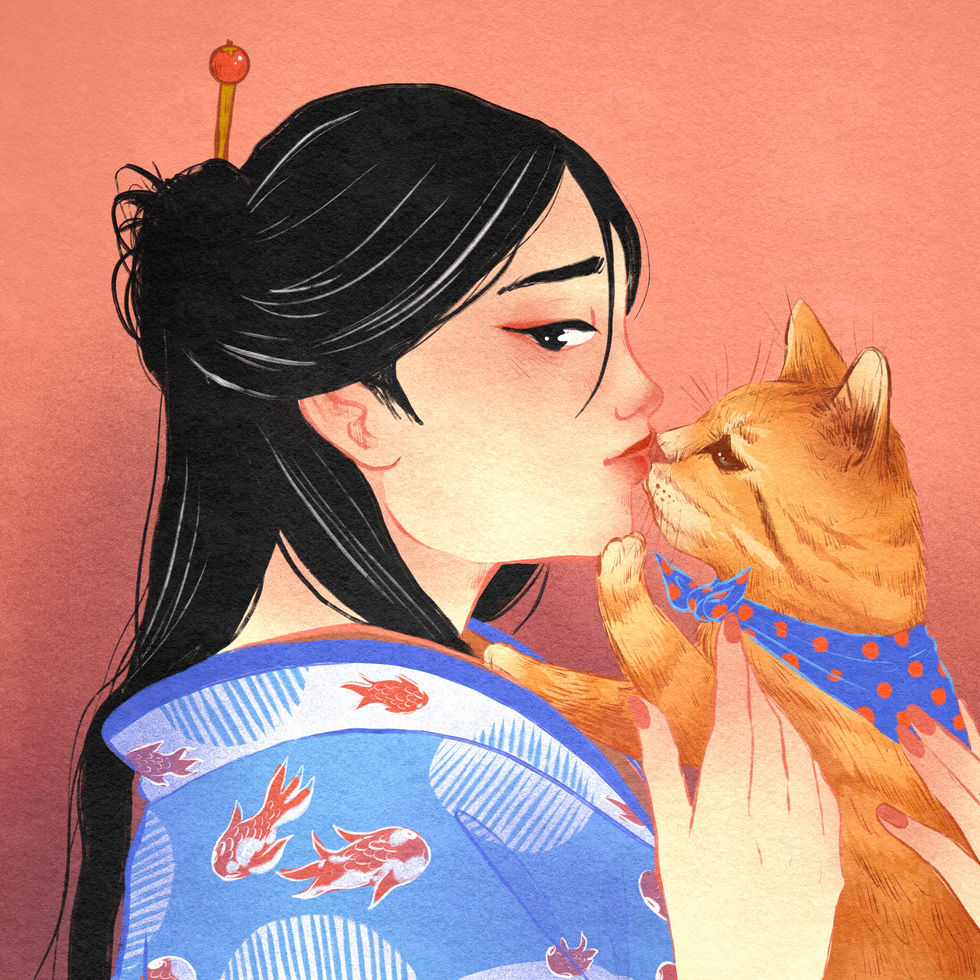Woman & Cat