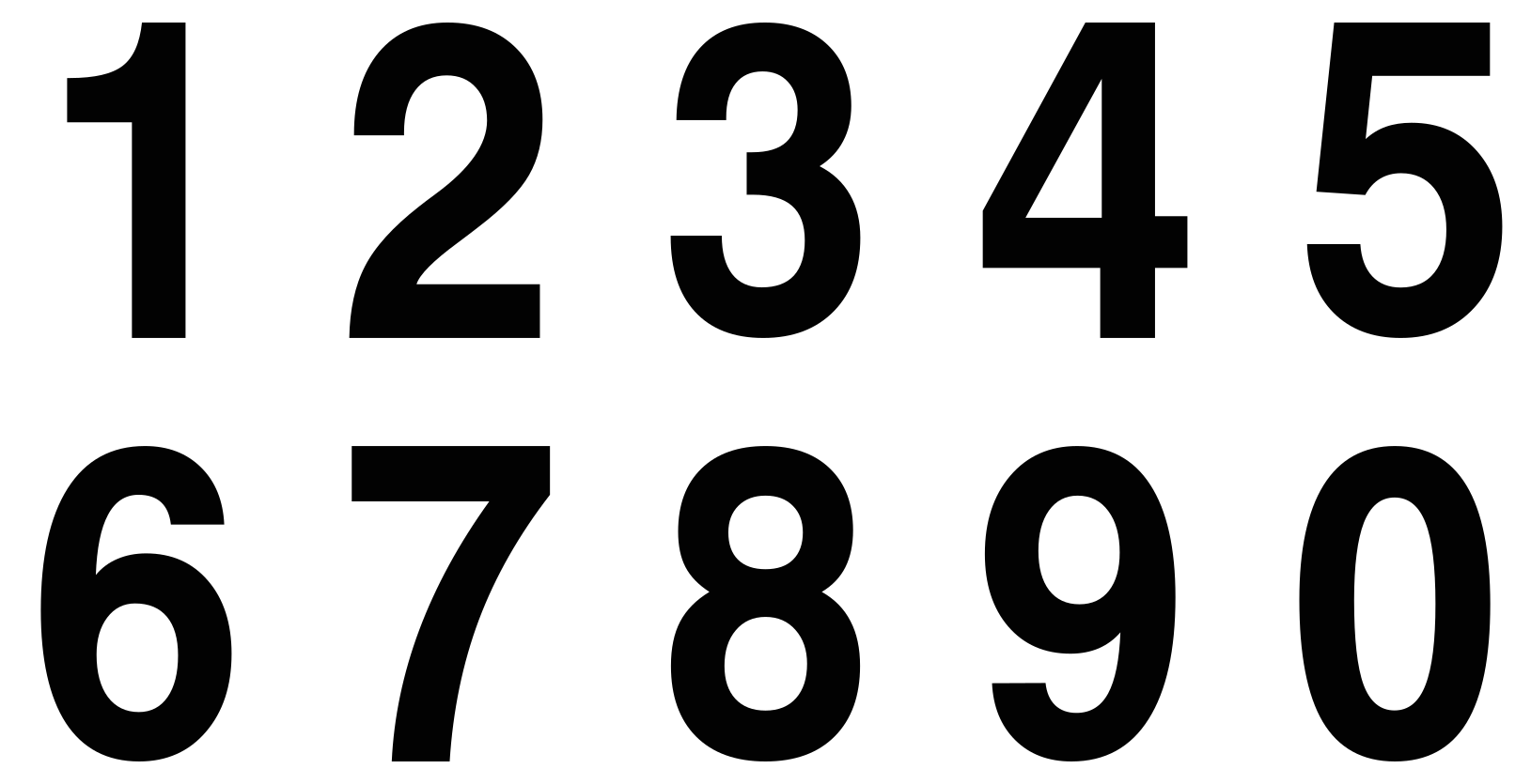 0-9 Number Set