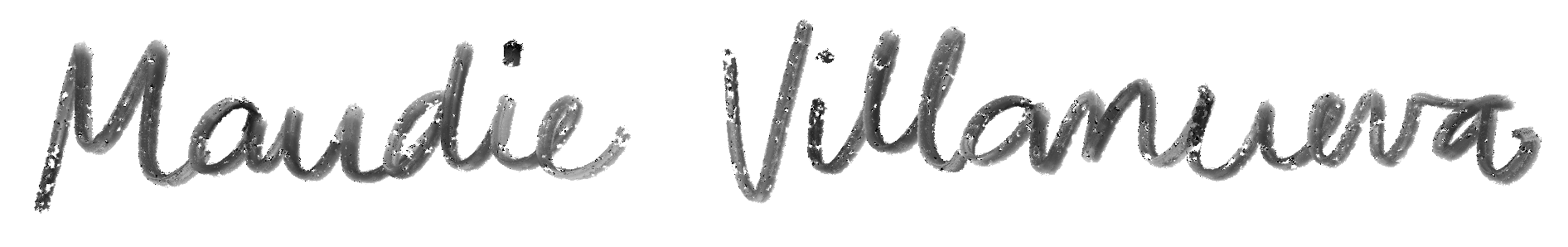 Maudie Villanueva logo handwriting