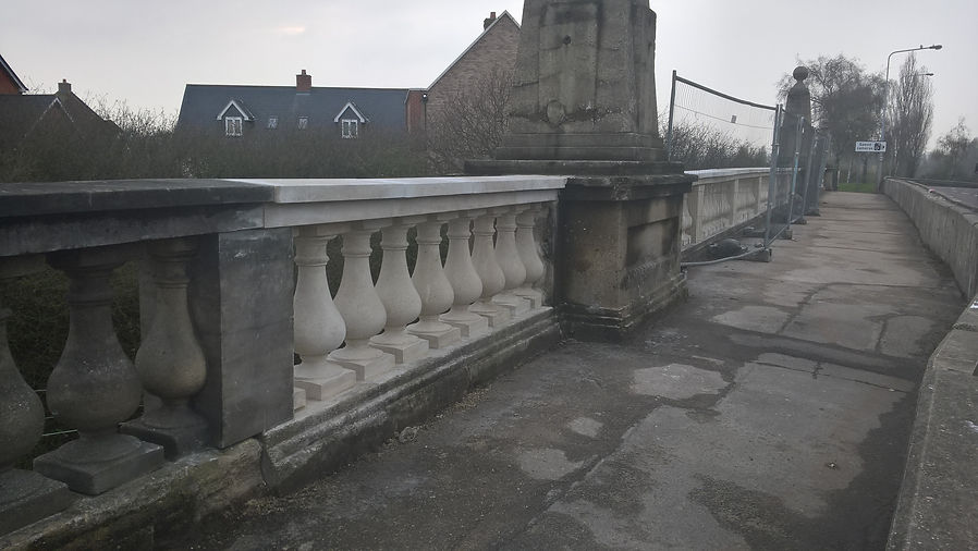 Cowdray Possession, stone balasters, bridge refurbishment, stone railway bridge refurbishment,