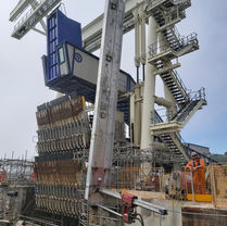 Dover Berth 6, underwater wire concrete sawing, diving, jack-up barge, JUP, marine civil engineering,