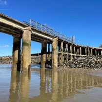 Harrison's Wharf, jetty refurbishment, greenheart timber fendering, greenheart fendering, marine access solutions, marine ladder installation, brow removal, bridge removal, navigation lights concrete repairs, UXO surveys, all tide moorings, marine structure survey, marine civil engineering, 