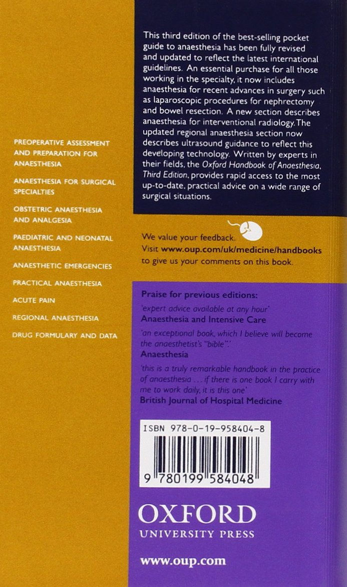 الصورة المصغرة: Oxford Handbook of Anaesthesia