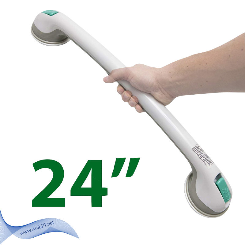 الصورة المصغرة: PCP Suction Grip Bathtub and Shower Safety Handle, White, 24 Inch