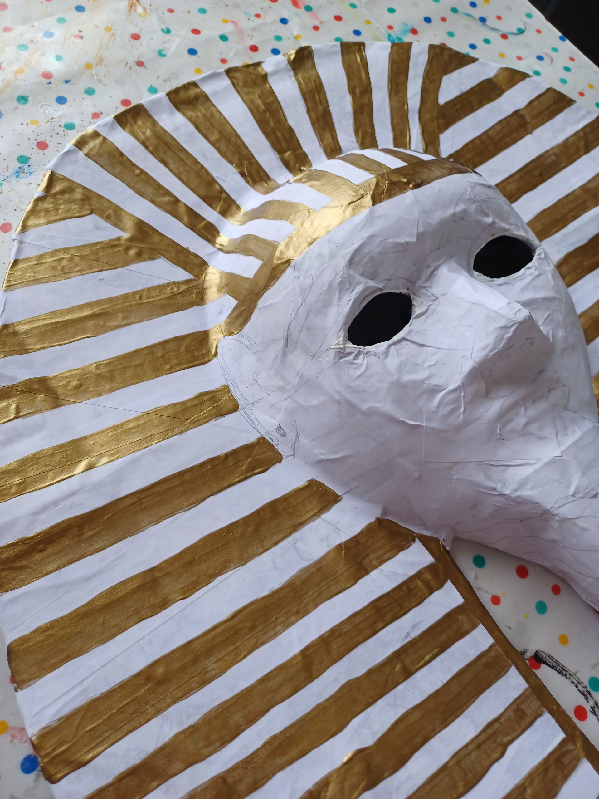 Craft your own Tutankhamun funerary death mask - Ancient Egypt craft activity for kids