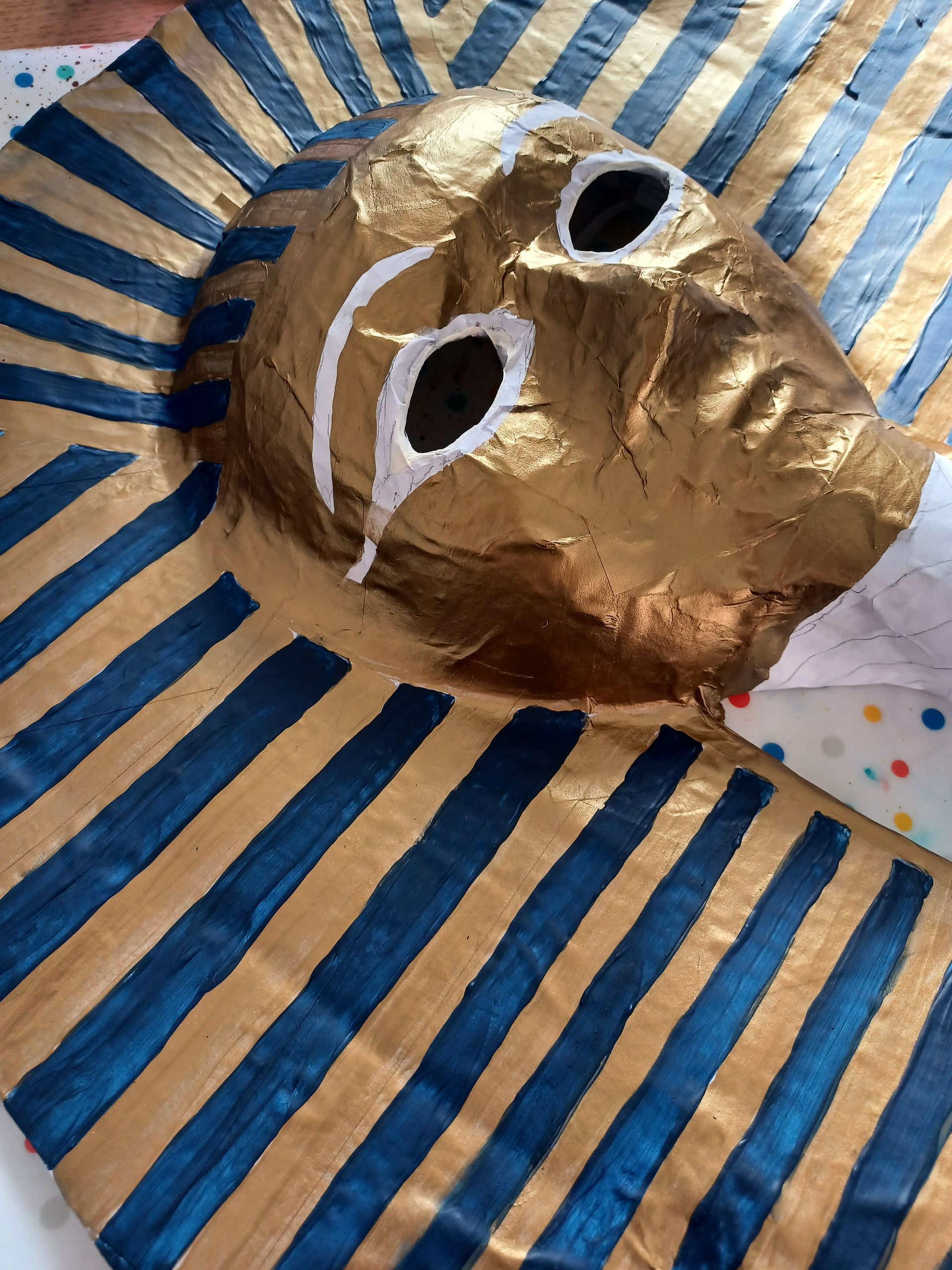 Craft your own Tutankhamun funerary death mask - Ancient Egypt craft activity for kids