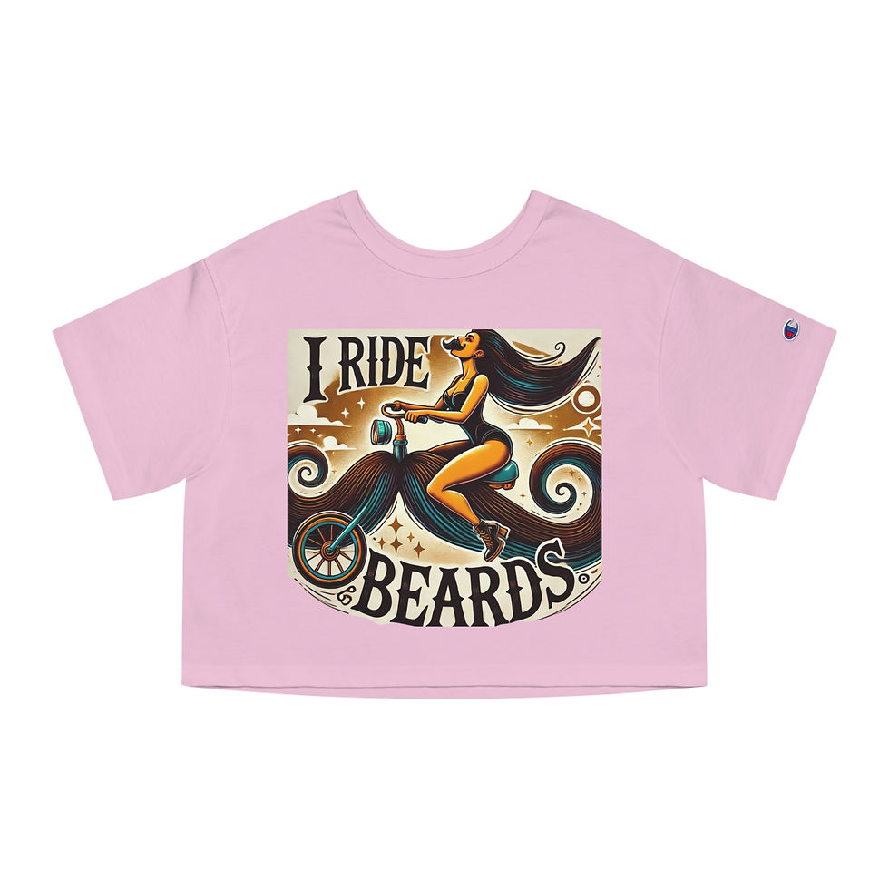 Thumbnail: ‘I Ride Beards’- mustache riding babe-Cropped T-Shirt