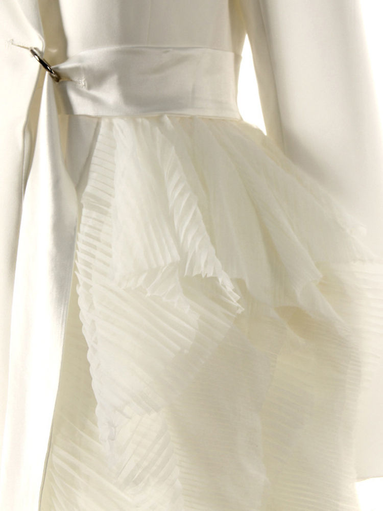 Thumbnail: Black Irregular Mesh Long Blazer 