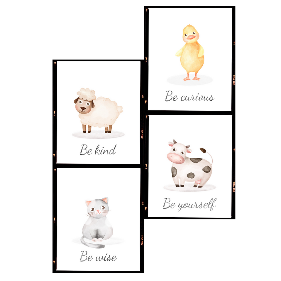 Thumbnail: Nursery Wall Decor, Farm Animals Nursery Art, Set of 4 Prints 8X10’’ (unframed)