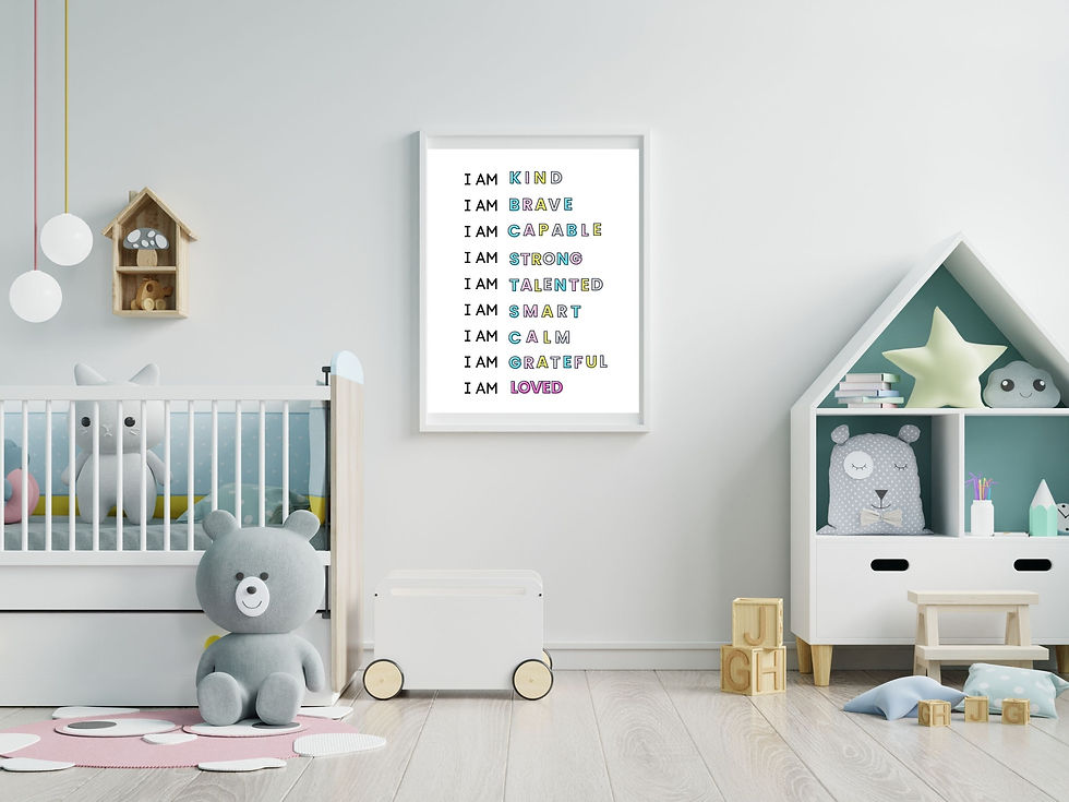 Thumbnail: Affirmations printable wall art, I Am Print, Affirmation Wall Art