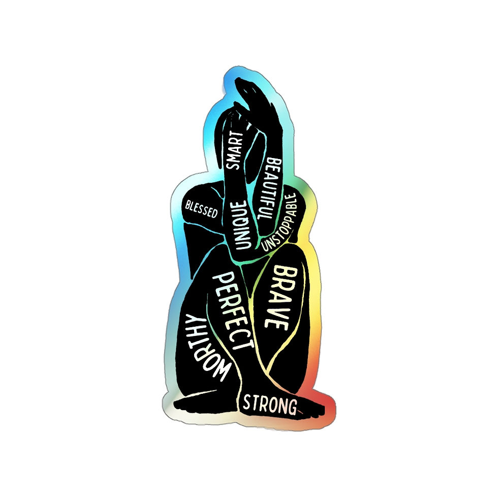 Thumbnail: Holographic Sticker | Women Affirmations Sticker, Stickers, Retro Sticker