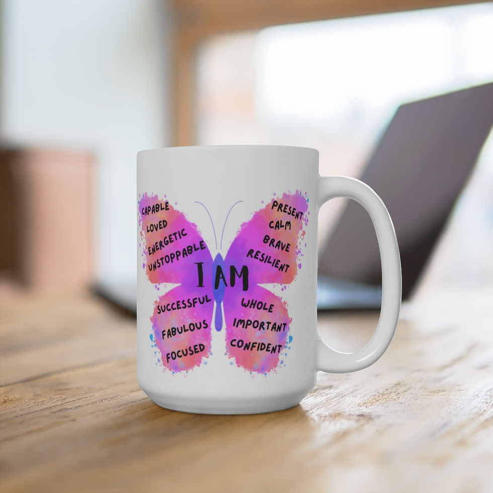 Thumbnail: Morning Cup of Affirmations, Butterfly Mug,  Positive Affirmations, Self Love
