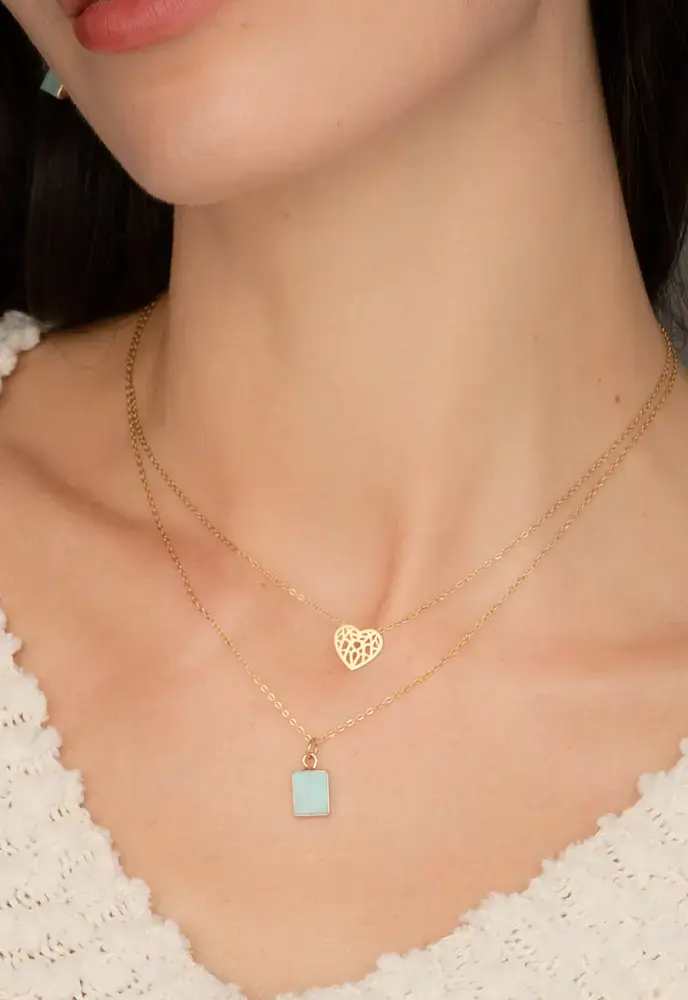 Thumbnail: Ling Gold Heart Necklace