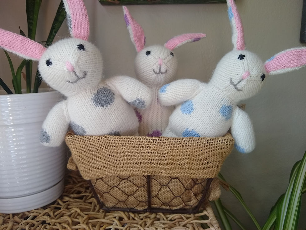 Thumbnail: Ecru Bunny with Pastel Polka Dots
