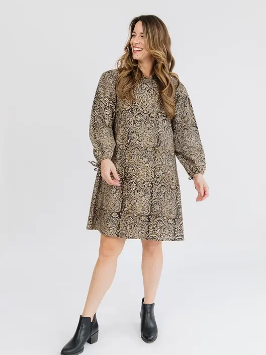 Thumbnail: Yashvi Long Sleeve Dress - Midnight