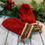 Thumbnail: Wool Fleece-Lined Mittens - Ruby
