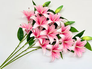 Premium Artificial Pink Lily Stem – Realistic Elegance for Every Space