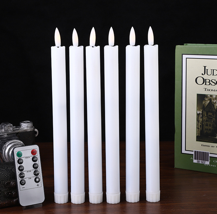 Five LED pillar candles with remote