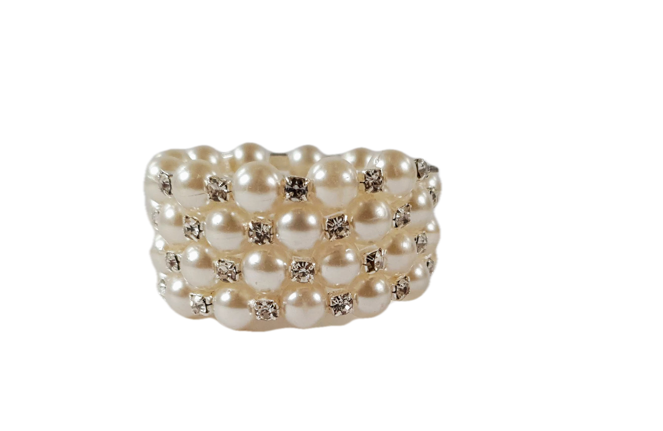 White Pearl with Crystals Napkin Ring (pack of 24)
