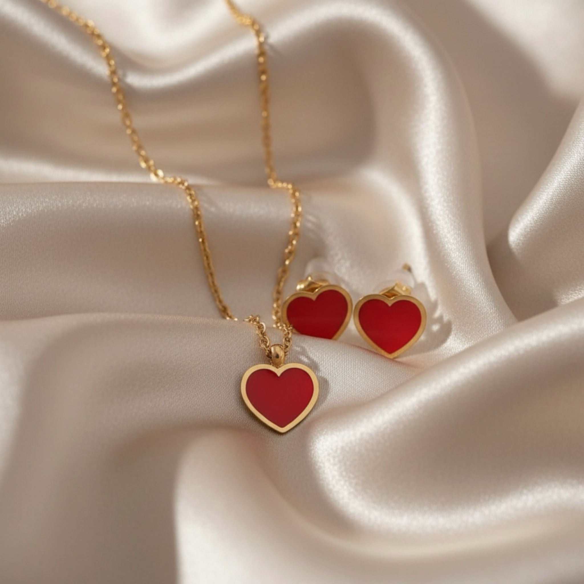 Little Nature Collection - Παιδικά Ατσάλινα Σετ Κοσμημάτων (καρδιά)