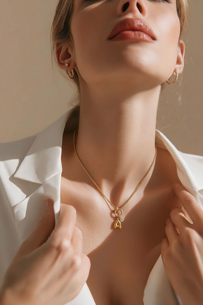 Auria – Κολιέ με Μονόγραμμα & λαμπερή πέτρα