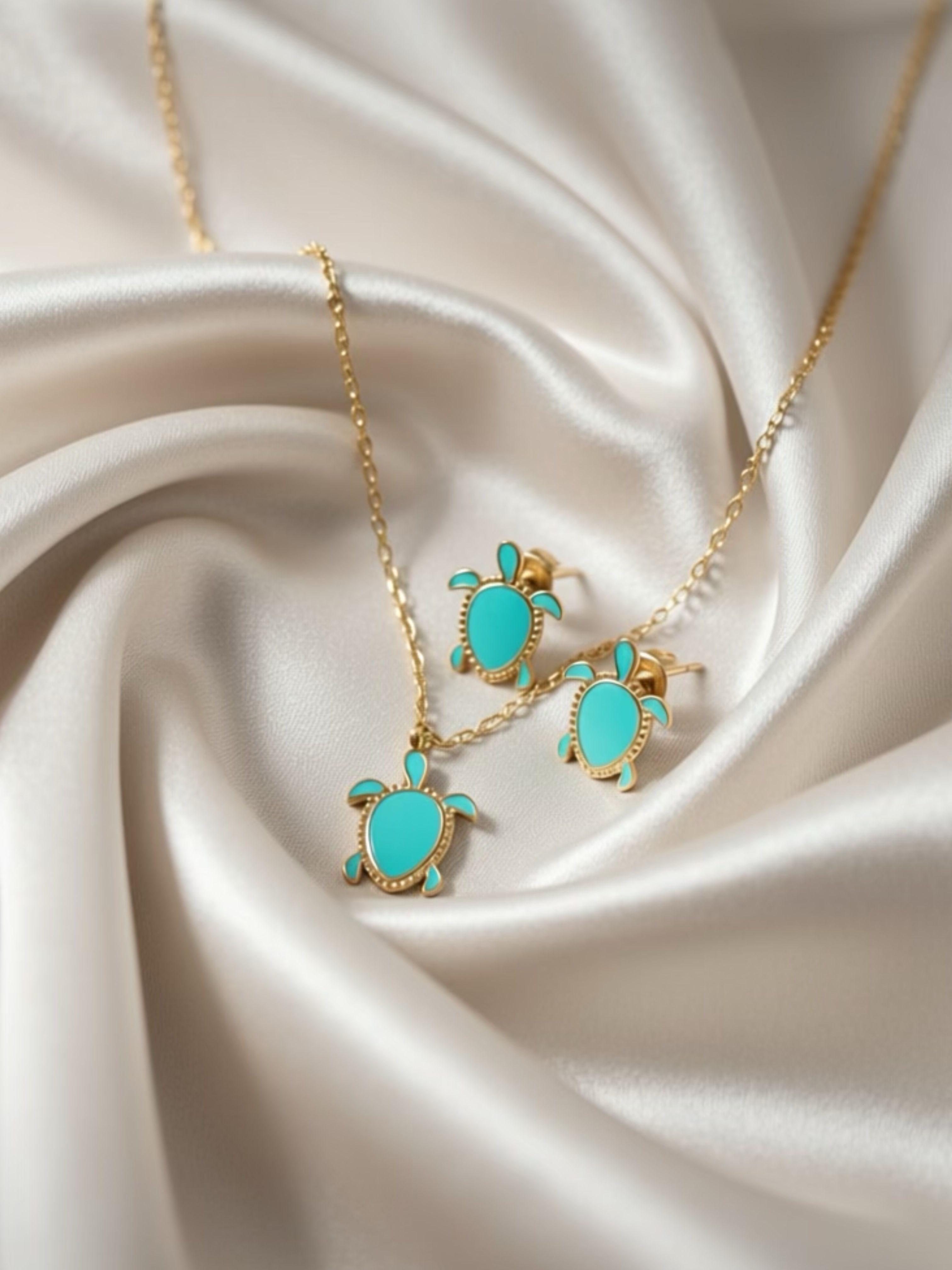 Little Nature Collection - Παιδικά Ατσάλινα Σετ Κοσμημάτων ( χελώνα)